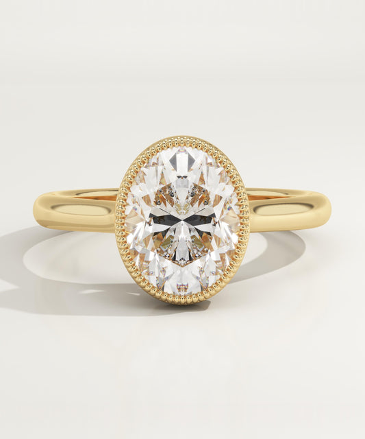 1.75 CT Oval Cut Bezel Moissanite Engagement Ring