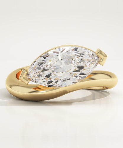 Marquise Cut Solitaire Lab-Grown Diamond Engagement Ring