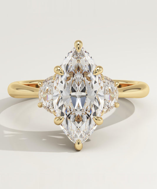 Marquise Cut Three Stone Lab-Grown Diamond Engagement Ring