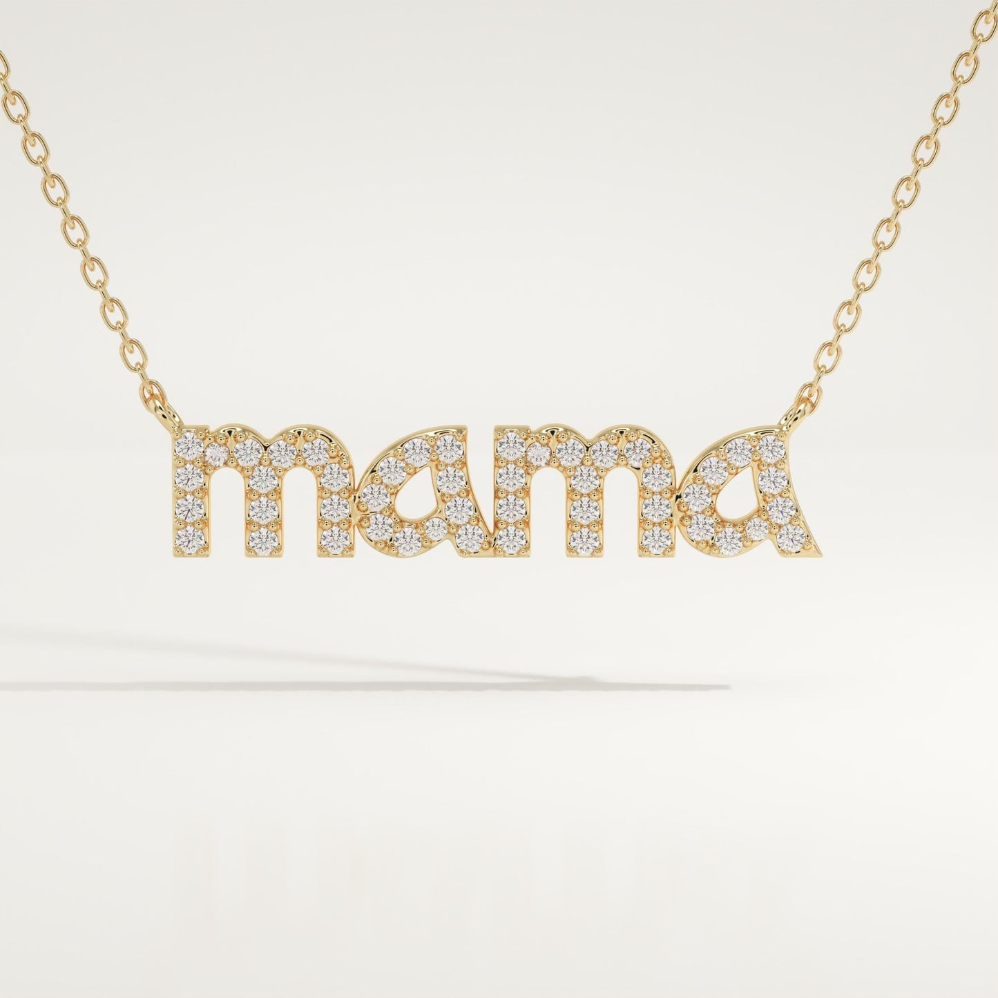0.17 TCW Round Lab-Grown Diamond Mama Charm Necklace