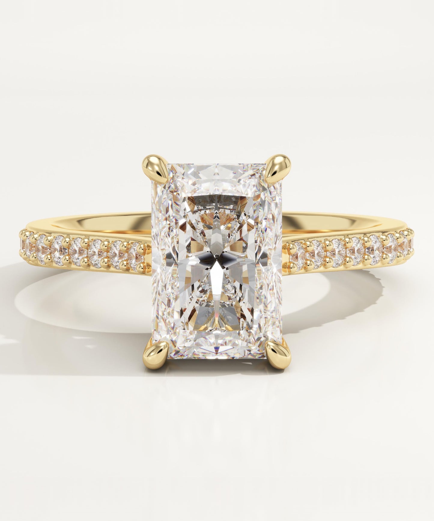 Radiant Cut Pave Cathedral Lab-Grown Diamond Engagement Ring