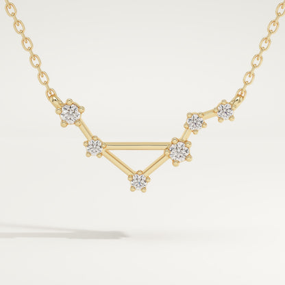 0.078 TCW Round Lab-Grown Diamond Libra Constellation Necklace