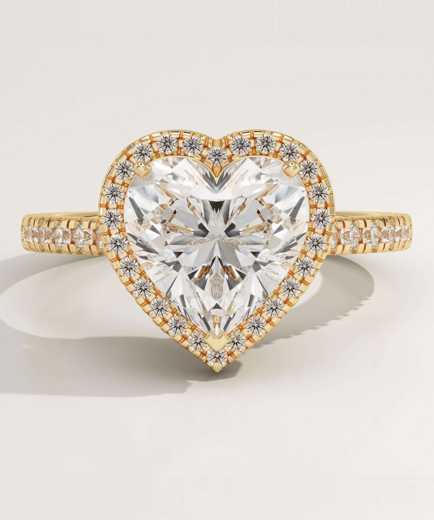 Heart Cut Halo & Pave Cathedral Lab-Grown Diamond Engagement Ring