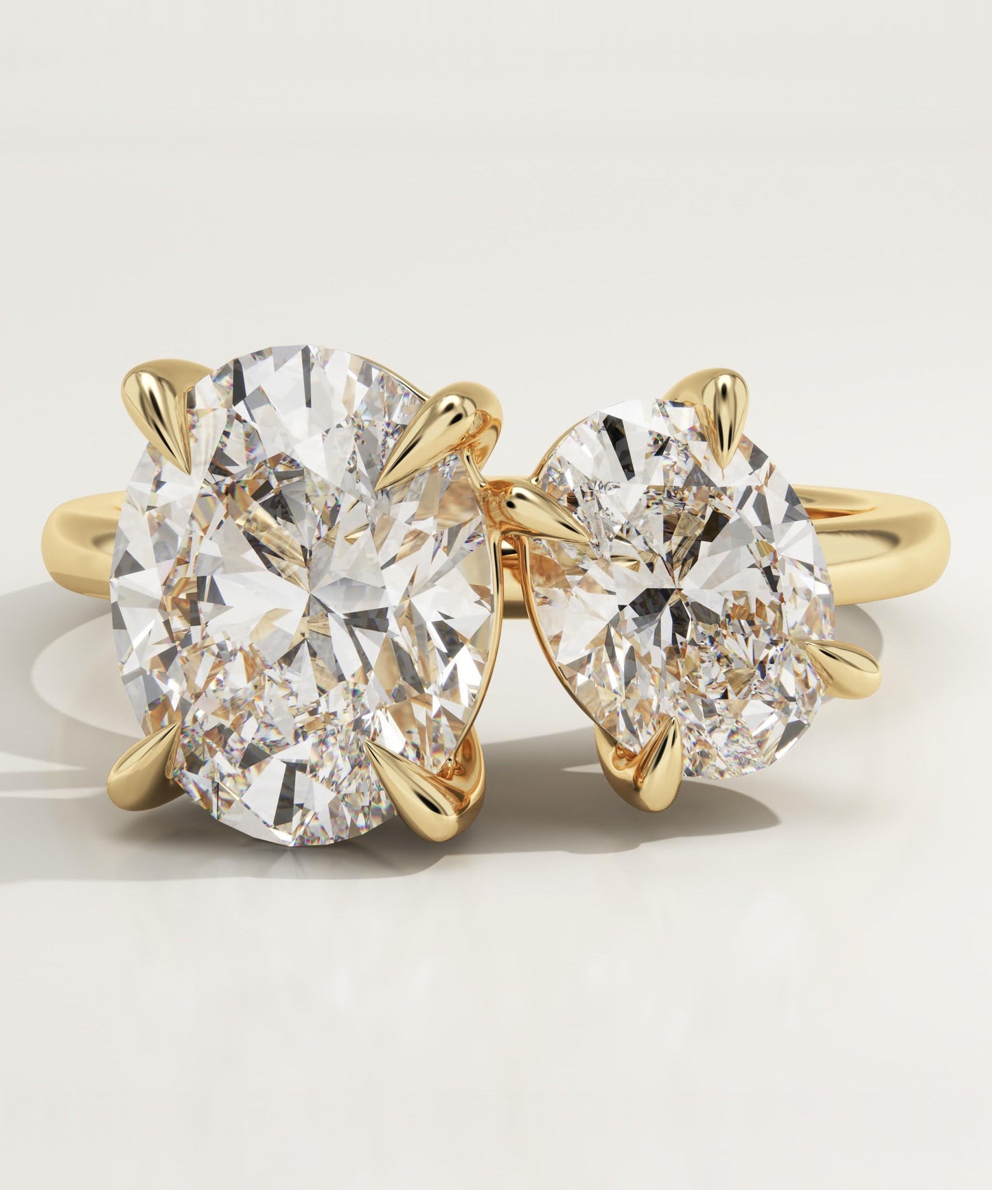 3.5 TCW Oval Cut Toi Et Moi Lab-Grown Diamond Engagement Ring