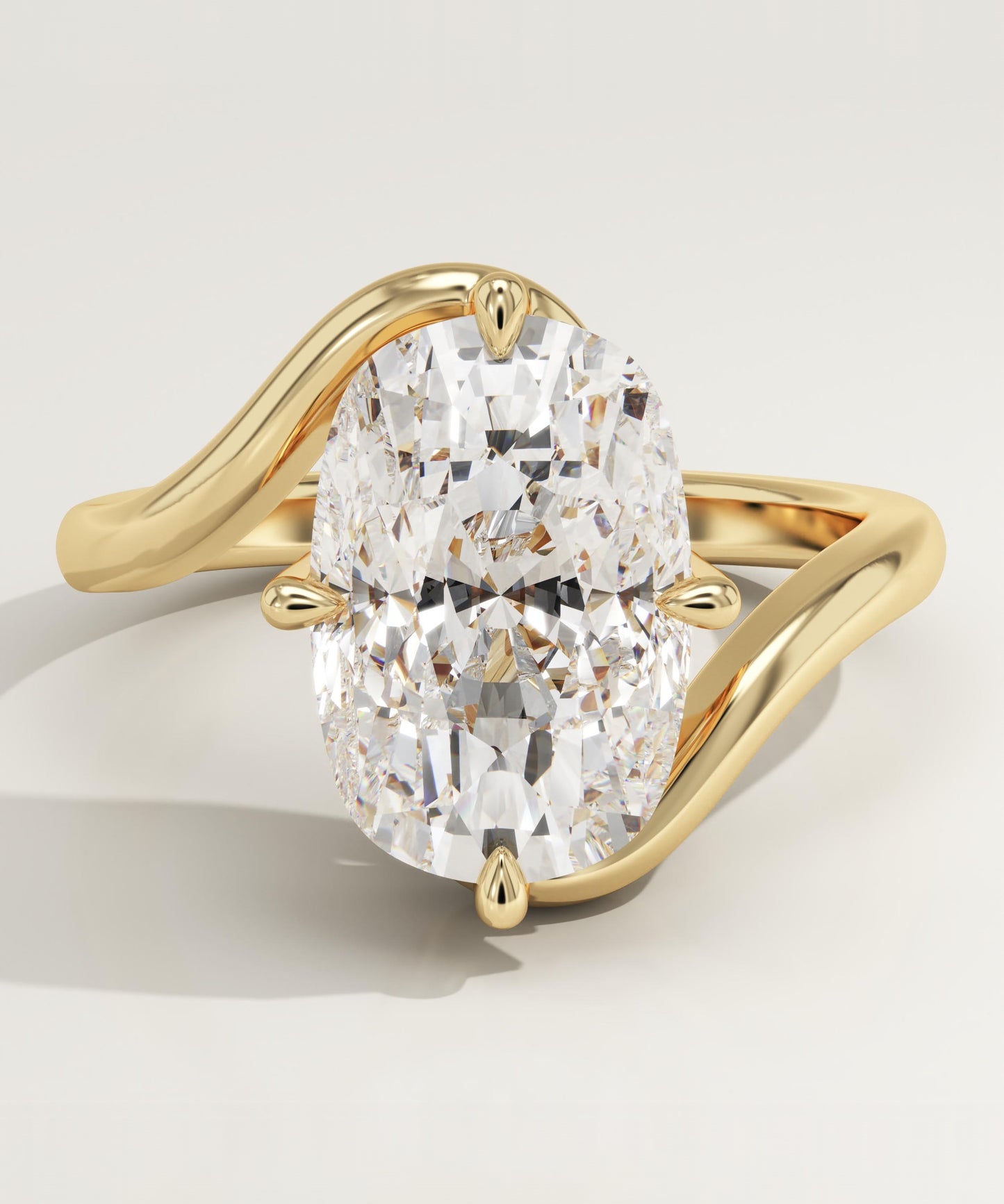 Elongated Cushion Cut Solitaire Lab-Grown Diamond Engagement Ring