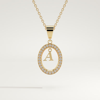 0.05 TCW Round Lab-Grown Diamond A Initial Necklace