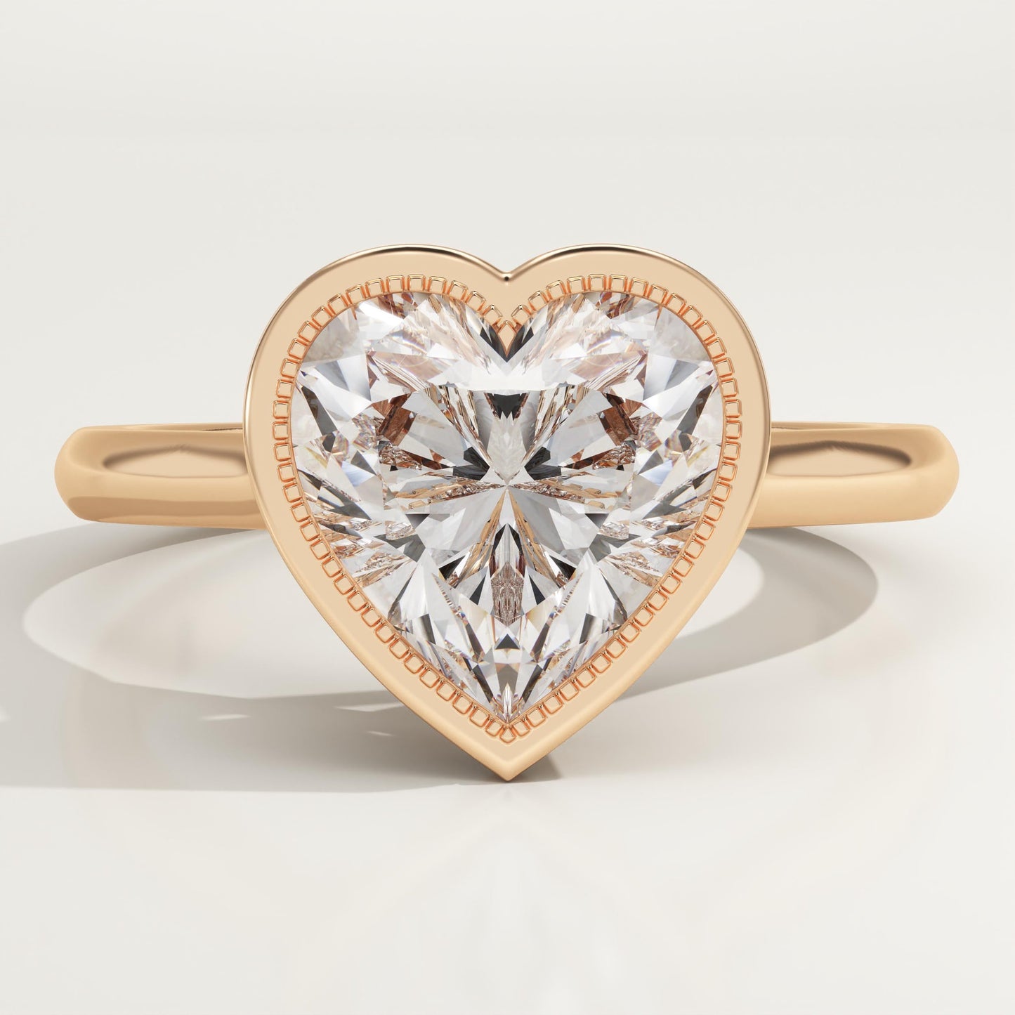 Heart Cut Bezel Lab-Grown Diamond Engagement Ring