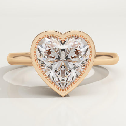 Heart Cut Bezel Lab-Grown Diamond Engagement Ring