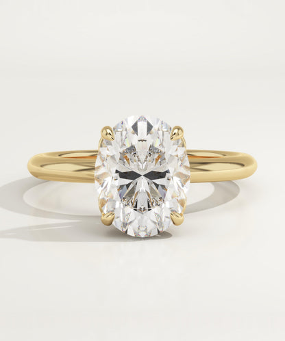 1.75 CT Oval Cut Solitaire Moissanite Engagement Ring