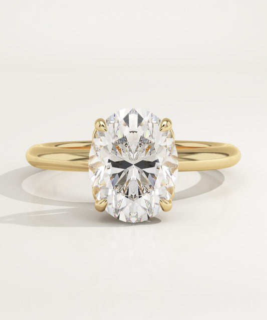 1.75 CT Oval Cut Solitaire Moissanite Engagement Ring