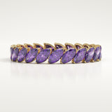 1.2 TCW Marquise Shaped February-Amethyst Birthstone Wedding Band