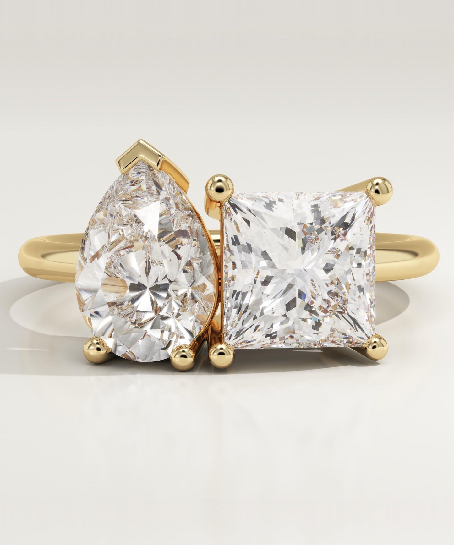4.75 TCW Princess & Pear Cut Toi Et Moi Lab-Grown Diamond Engagement Ring