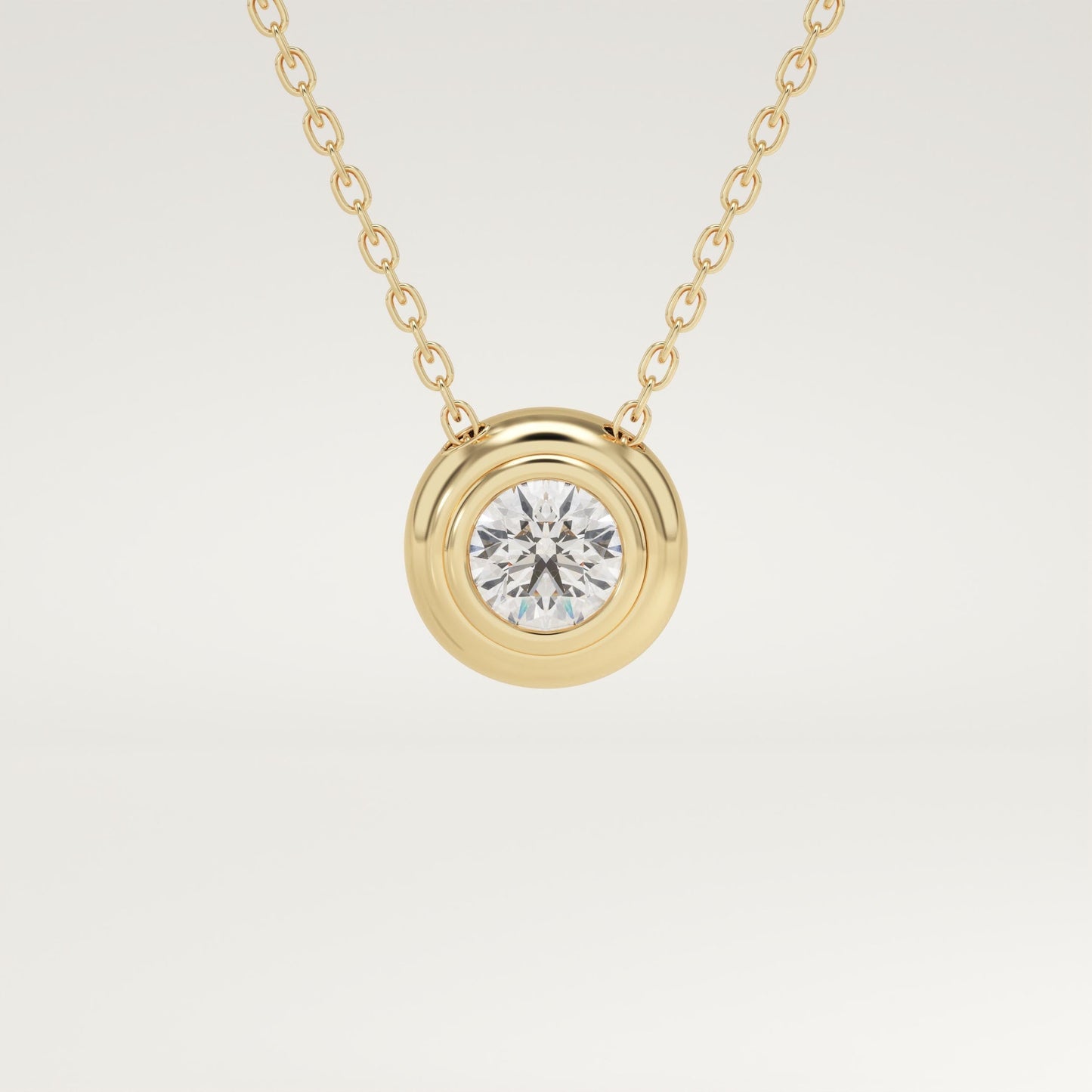 0.28 CT Round Lab-Grown Diamond Solitaire Bezel Necklace