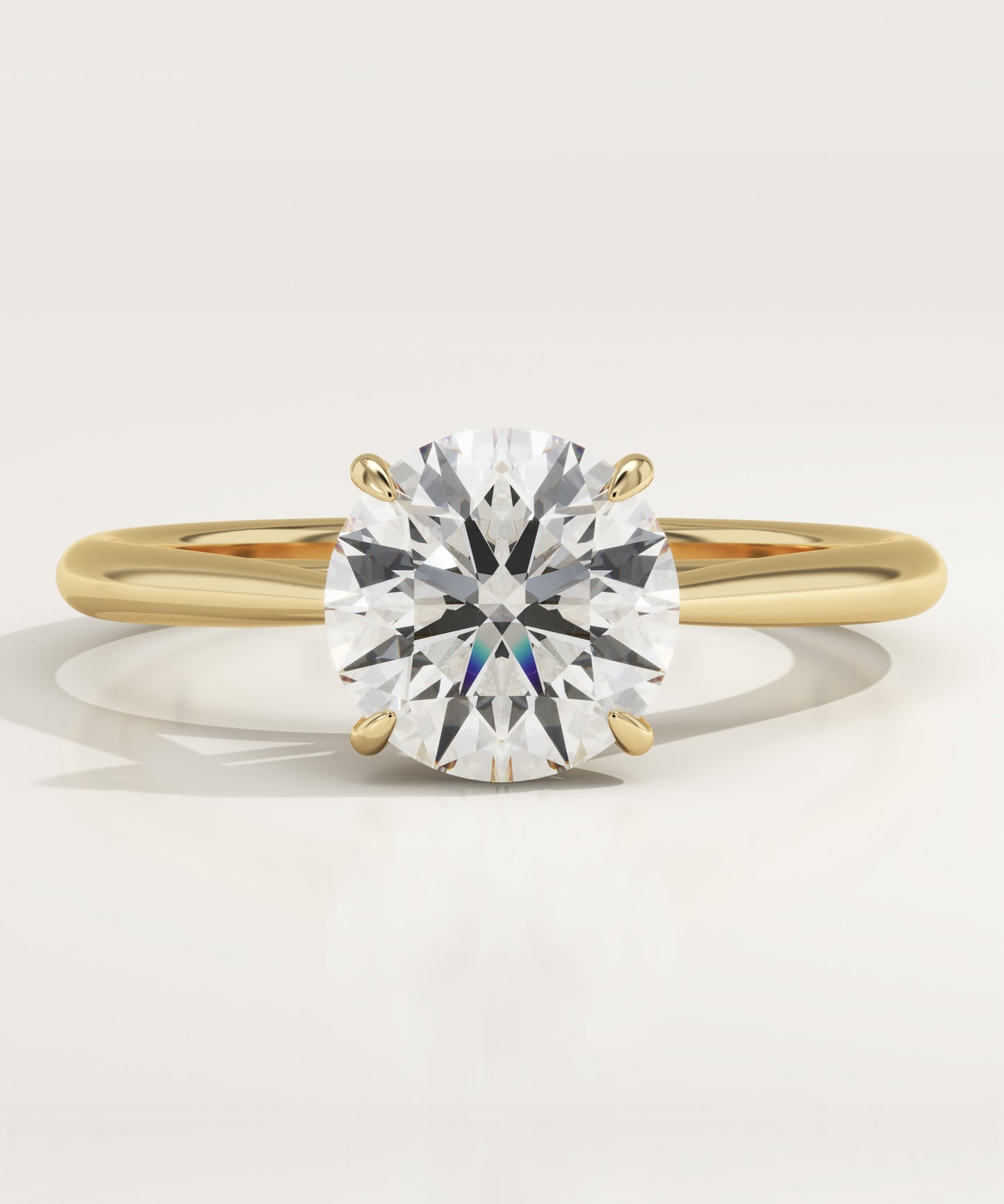 Round Cut Solitaire Cathedral Lab-Grown Diamond Engagement Ring