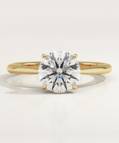 Round Cut Solitaire Cathedral Lab-Grown Diamond Engagement Ring