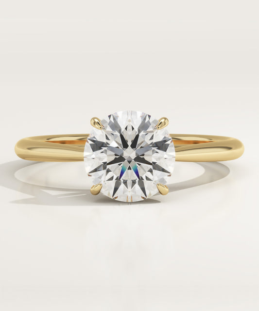 Round Cut Solitaire Cathedral Lab-Grown Diamond Engagement Ring