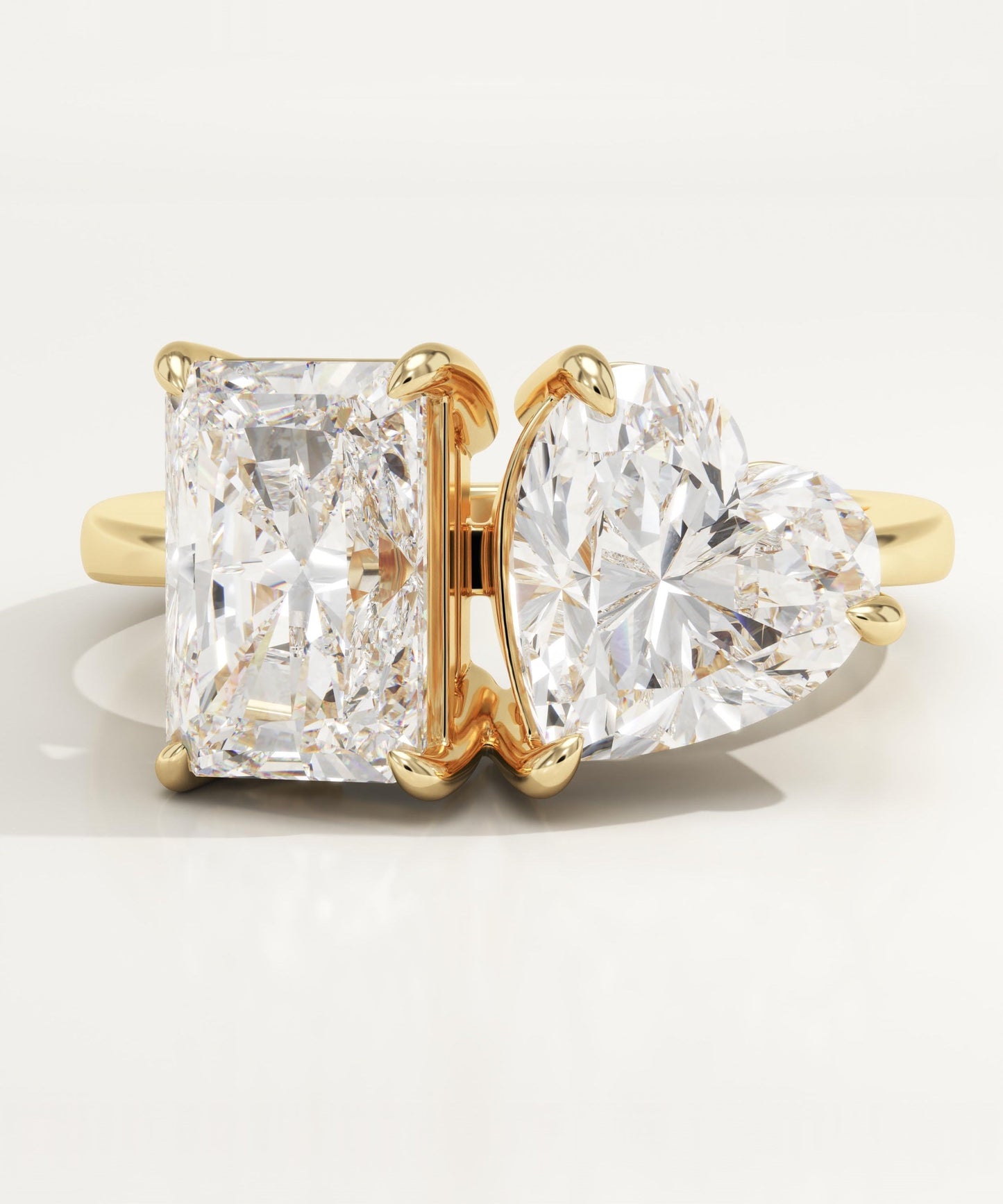 4.75 TCW Radiant & Heart Cut Toi Et Moi Lab-Grown Diamond Engagement Ring