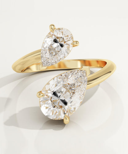 2.75 TCW Pear Cut Toi Et Moi Lab-Grown Diamond Engagement Ring