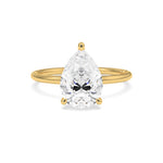 2.0 CT Pear Cut Hidden Halo Lab-Grown Diamond Engagement Ring