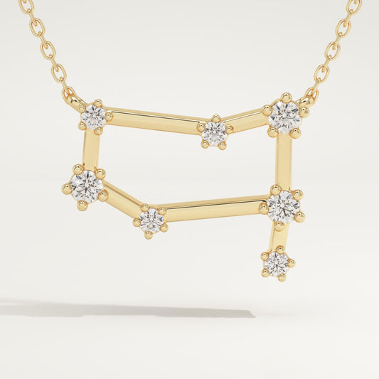 0.18 TCW Round Lab-Grown Diamond Gemini Constellation Necklace