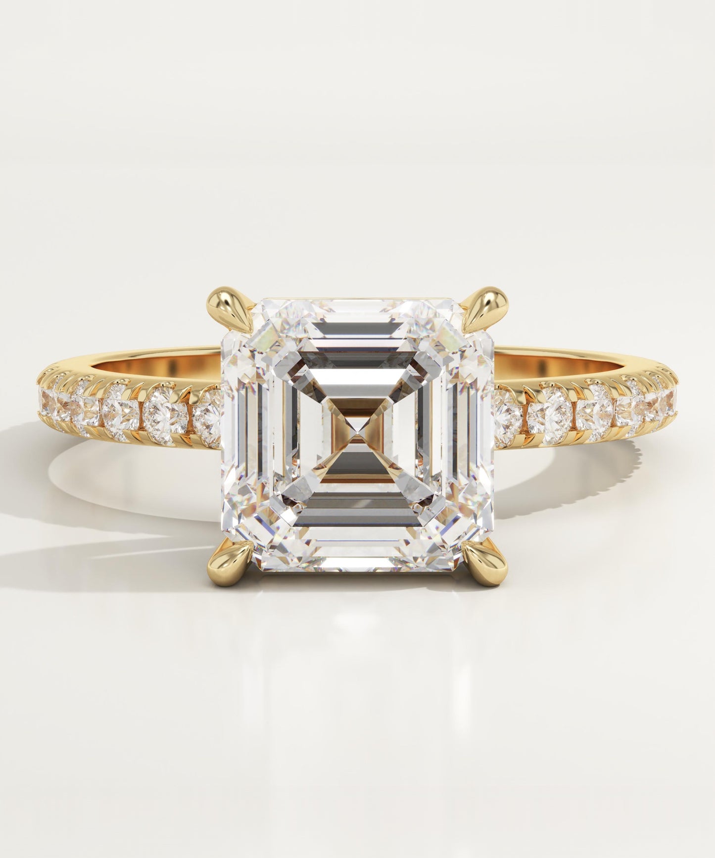 Asscher Cut Pave Lab-Grown Diamond Engagement Ring