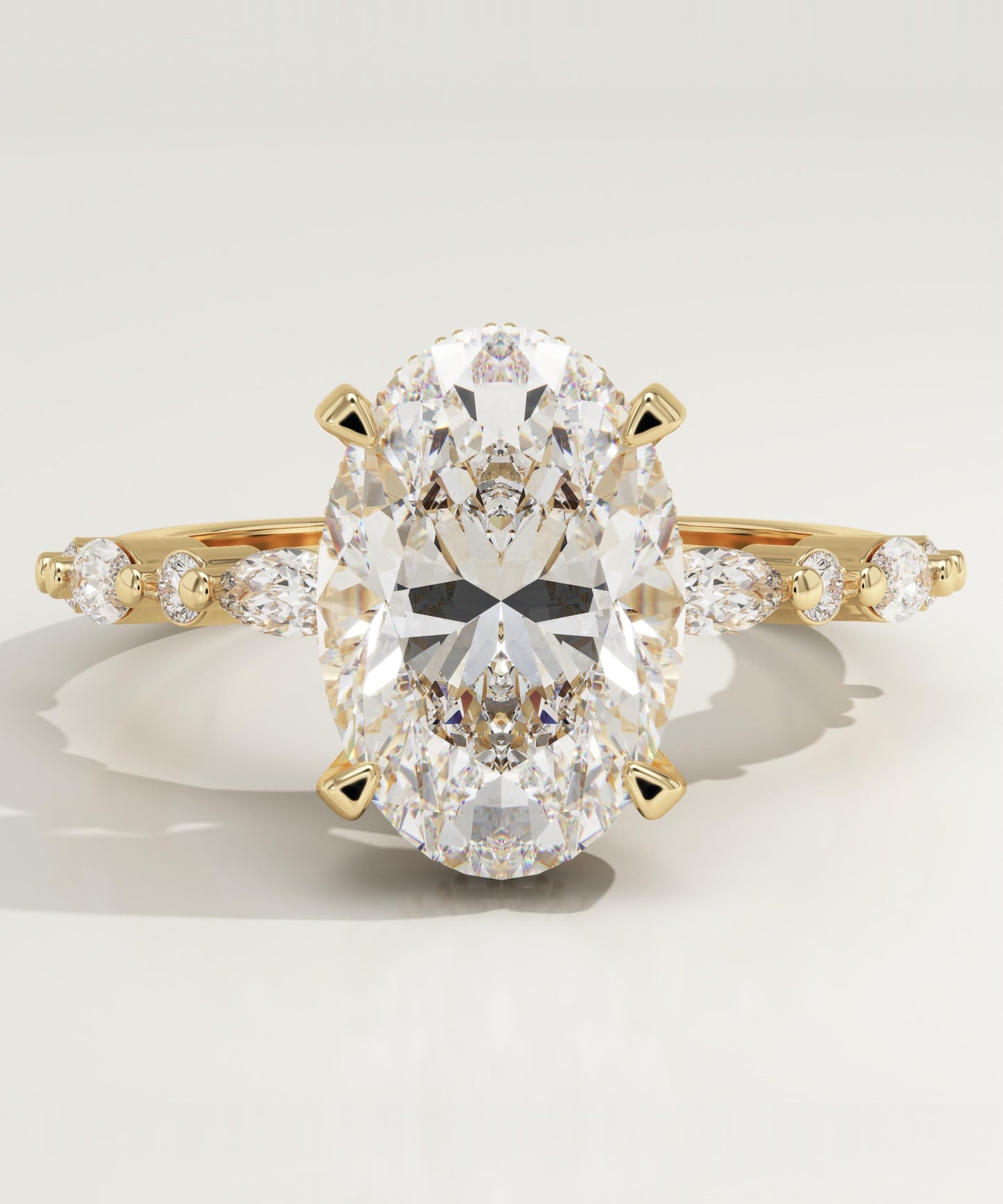 Oval Cut Hidden Halo & Pave Lab-Grown Diamond Engagement Ring