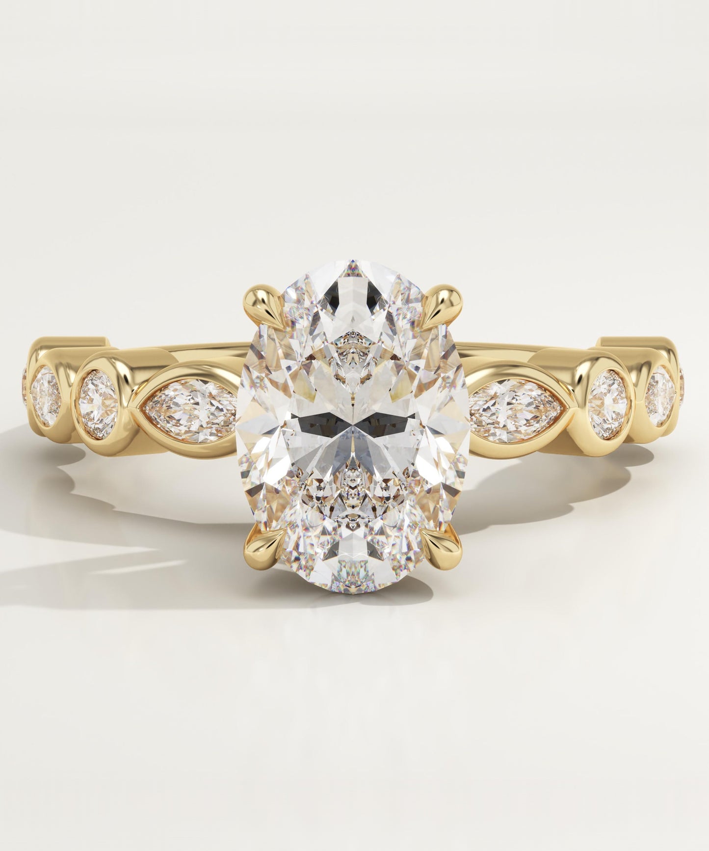Oval Cut Pave Lab-Grown Diamond Engagement Ring