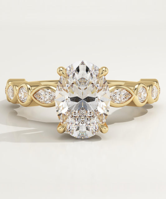 Oval Cut Pave Lab-Grown Diamond Engagement Ring