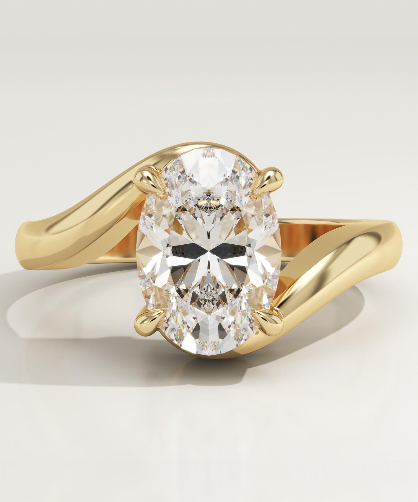 Oval Cut Swirl Lab-Grown Diamond Engagement Ring