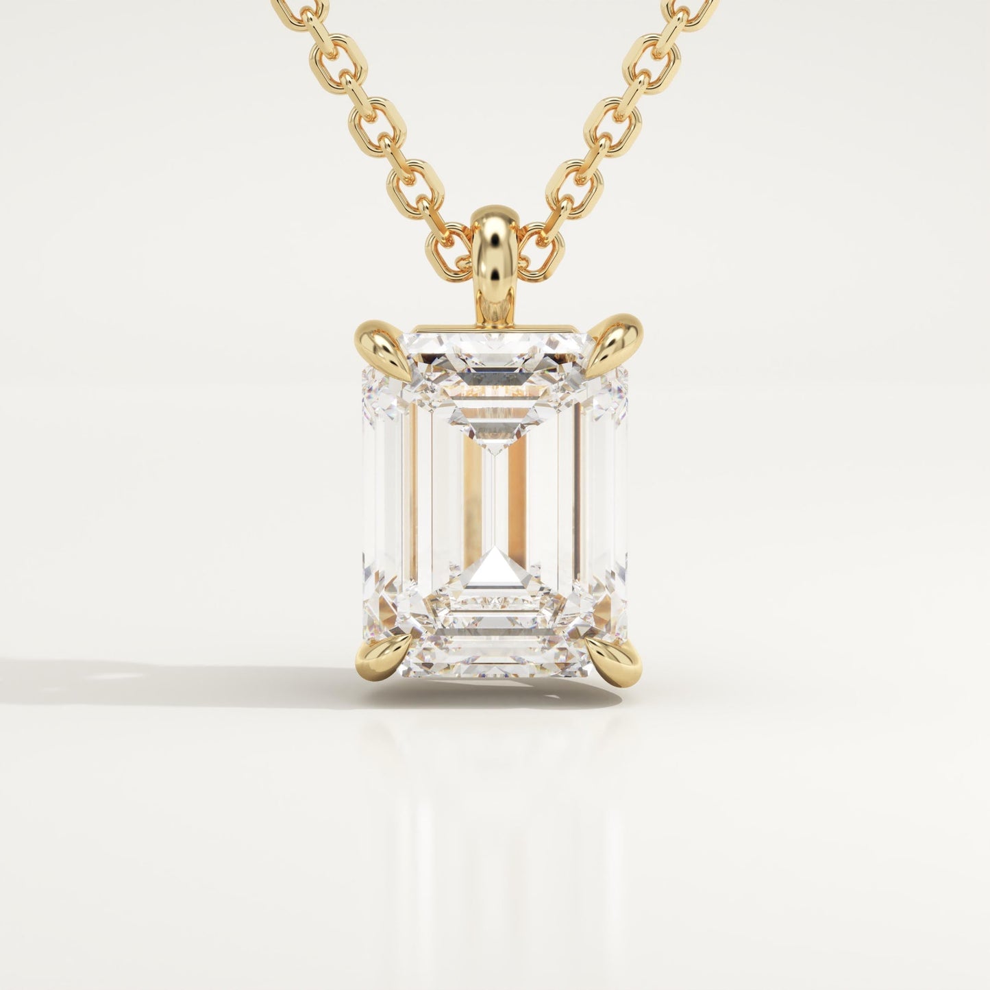 2 CT Emerald Cut Lab-Grown Diamond Solitaire Necklace
