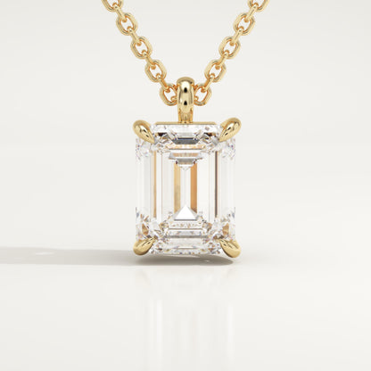 2 CT Emerald Cut Lab-Grown Diamond Solitaire Necklace