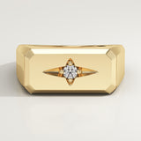 0.06 CT Round Shaped Signet Lab-Grown Diamond Wedding Band For Men