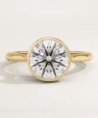 Round Cut Bezel Lab-Grown Diamond Engagement Ring