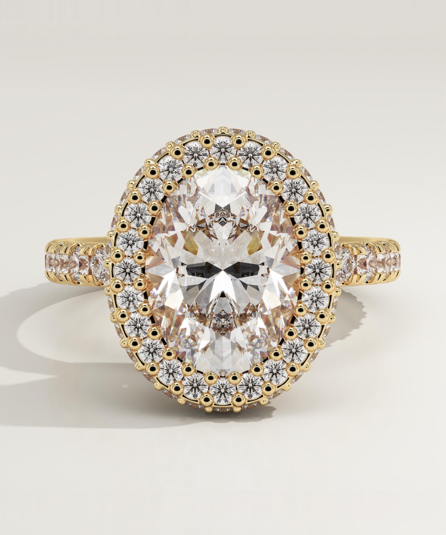 Oval Cut Halo & Pave Lab-Grown Diamond Engagement Ring
