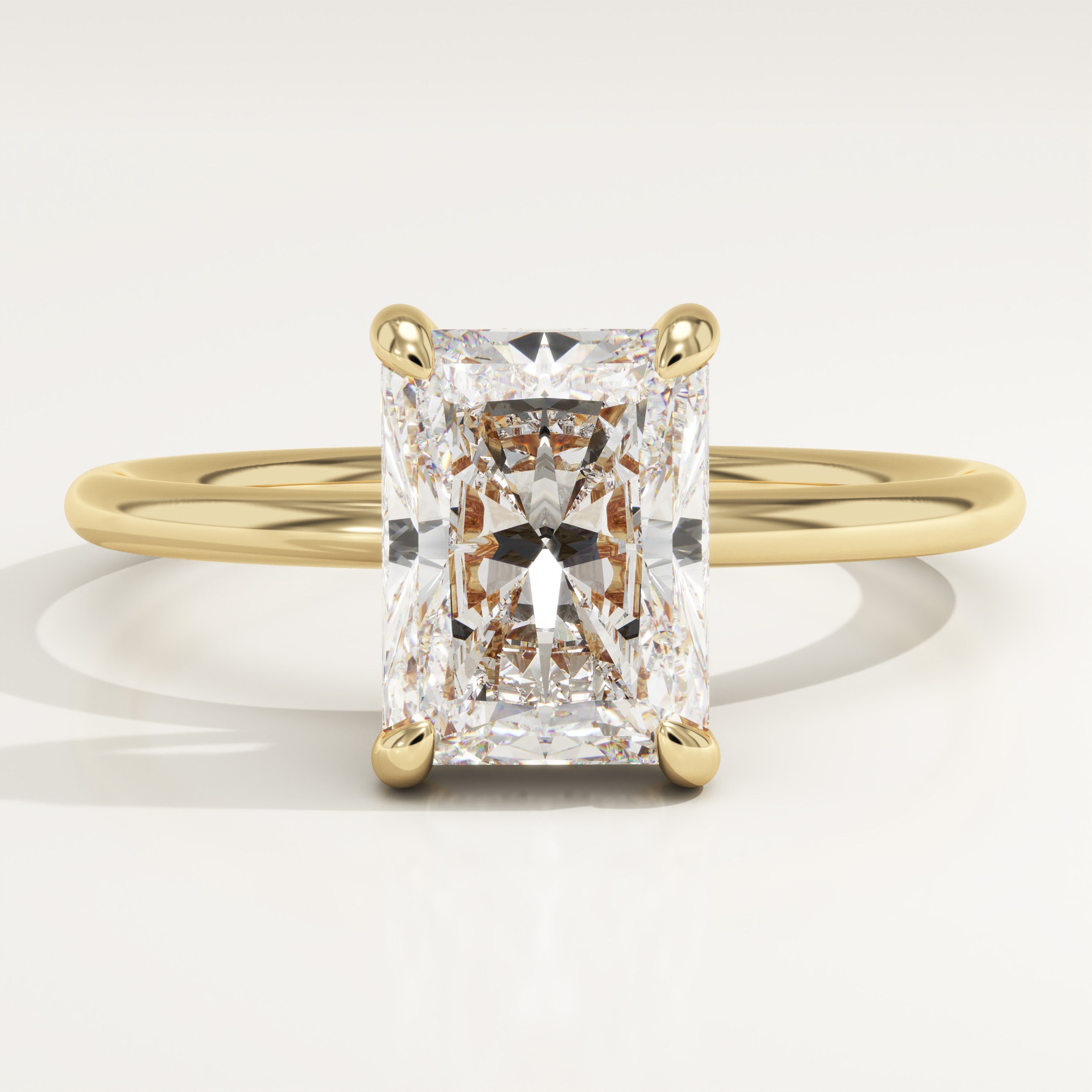2.0 CT Radiant Cut Hidden Halo Lab-Grown Diamond Engagement Ring