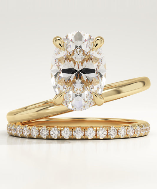 Oval Cut Pave Lab-Grown Diamond Engagement Ring