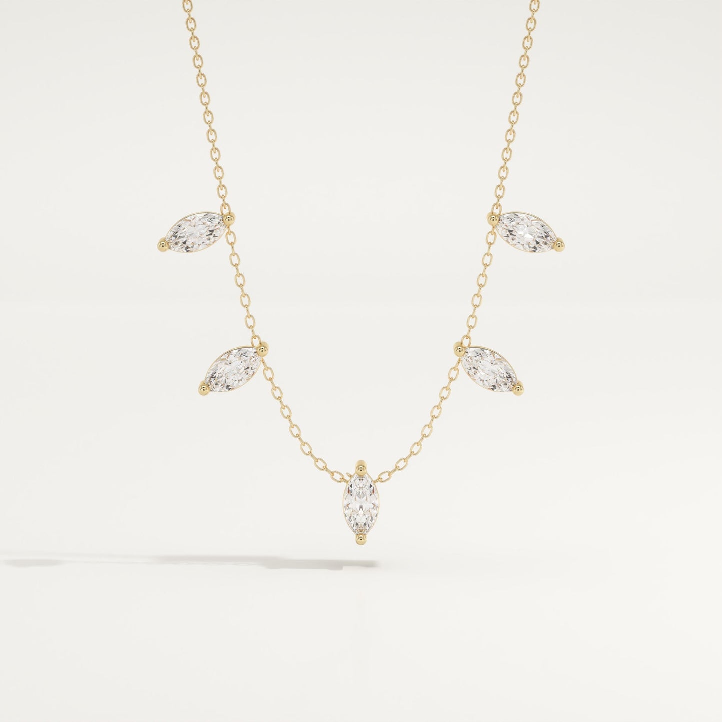 0.88 TCW Marquise Lab-Grown Diamond Charm Necklace