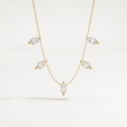 0.88 TCW Marquise Lab-Grown Diamond Charm Necklace