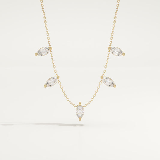 0.88 TCW Marquise Lab-Grown Diamond Charm Necklace