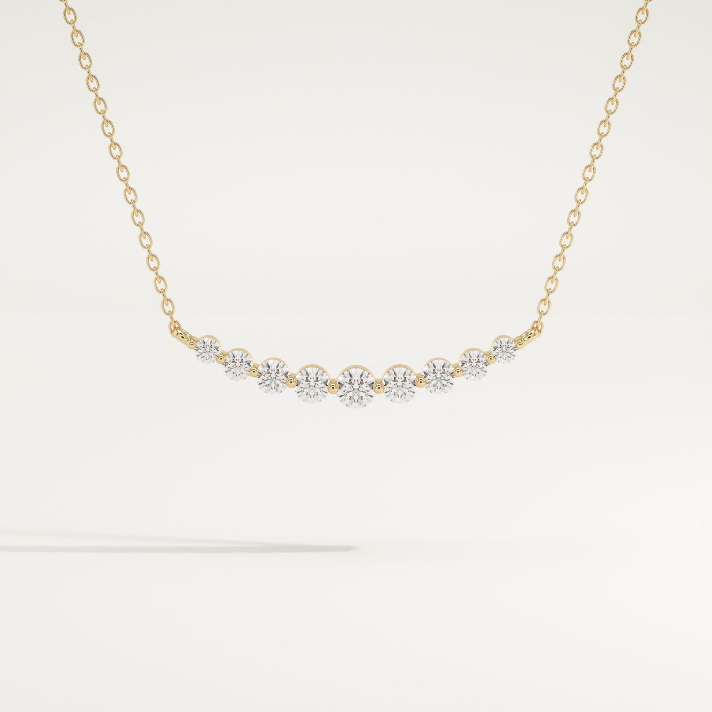 0.413 TCW Round Lab-Grown Diamond Curved Necklace