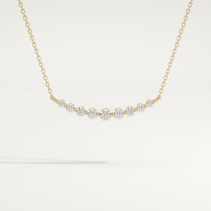 0.413 TCW Round Lab-Grown Diamond Curved Necklace
