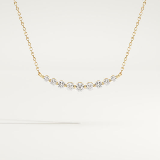 0.413 TCW Round Lab-Grown Diamond Curved Necklace