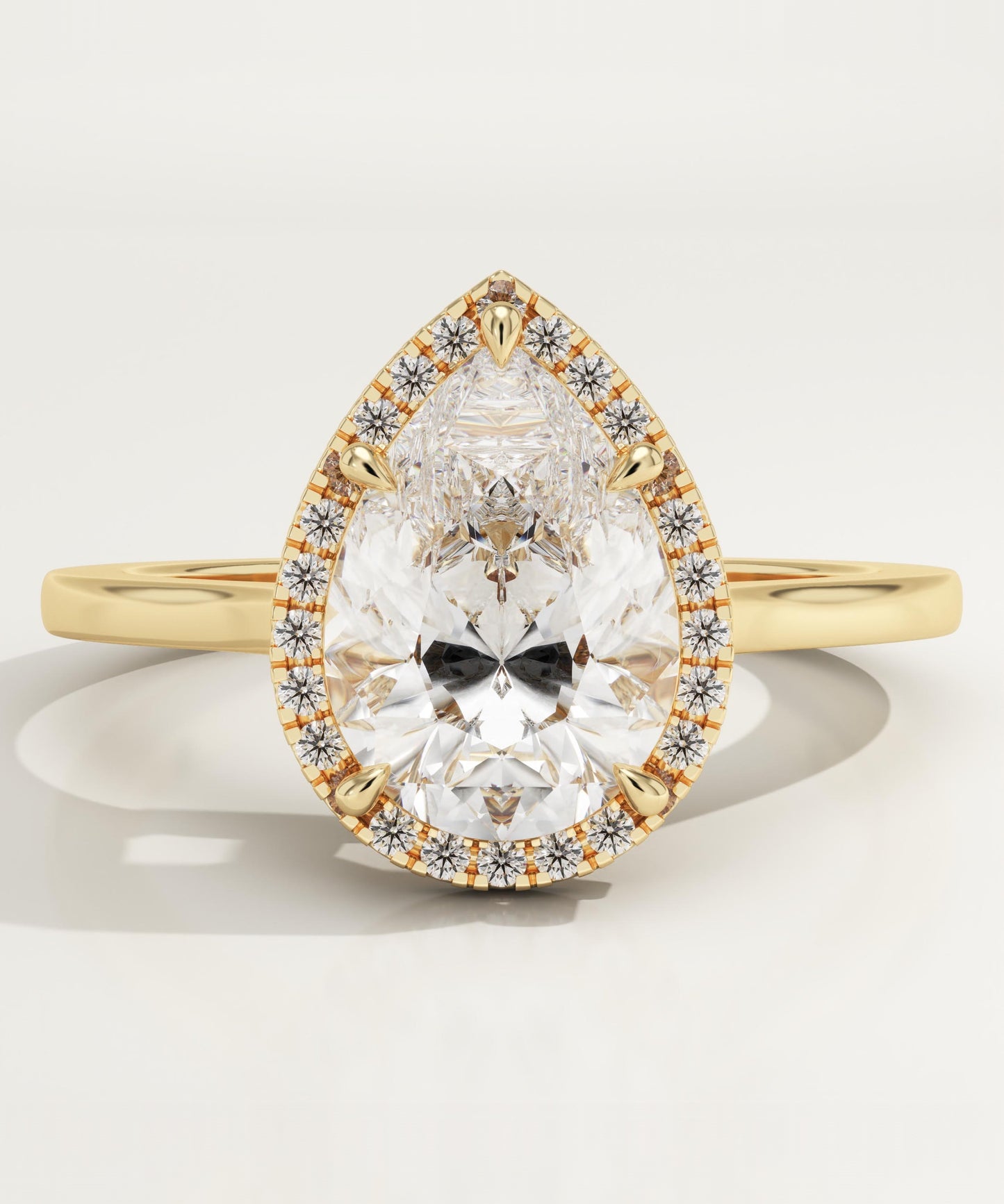 Pear Cut Halo Lab-Grown Diamond Engagement Ring