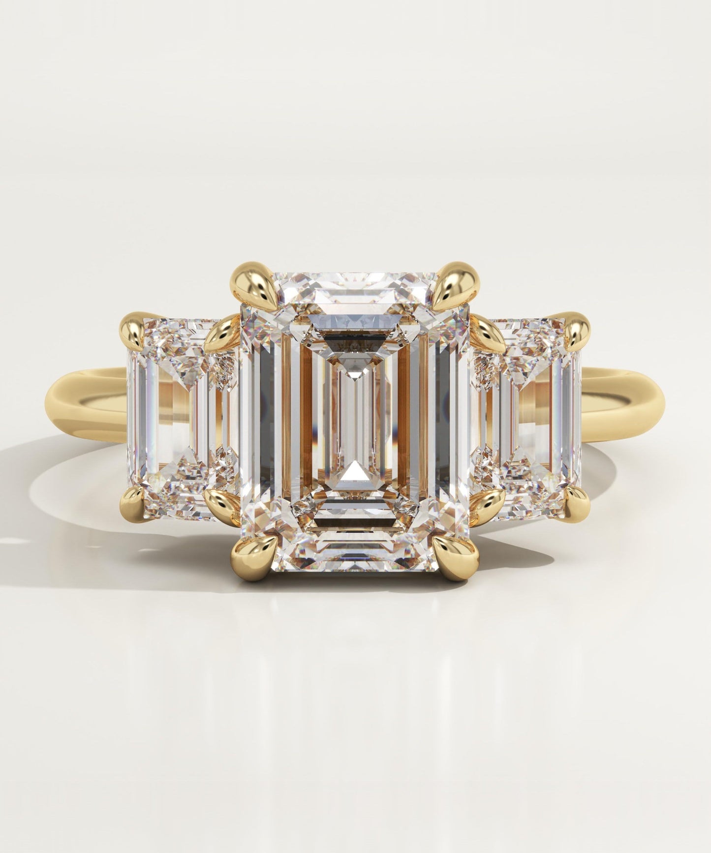 Emerald Cut Three Stone Lab-Grown Diamond Engagement Ring
