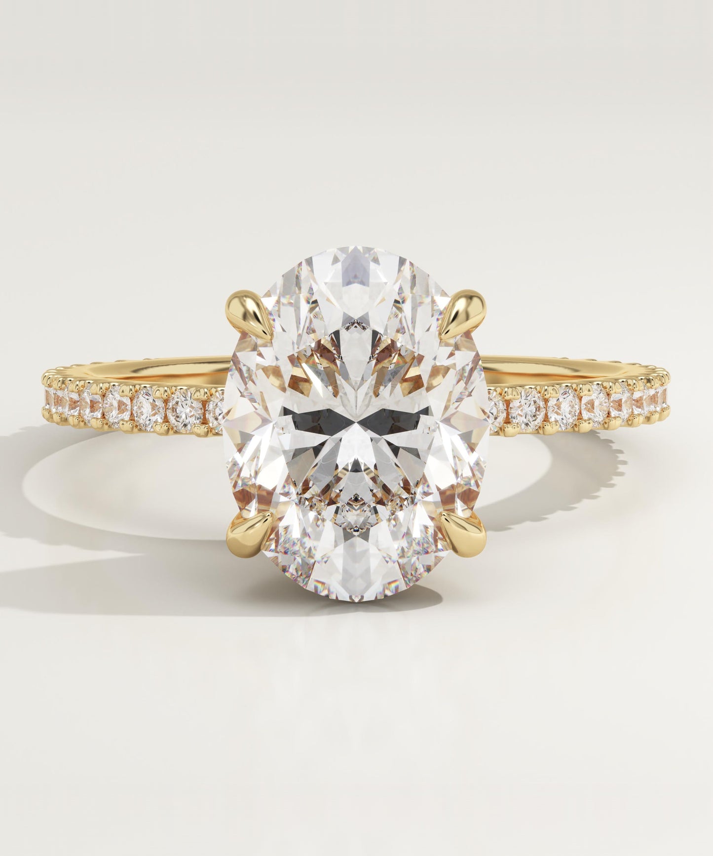 Oval Cut Pave Lab-Grown Diamond Engagement Ring