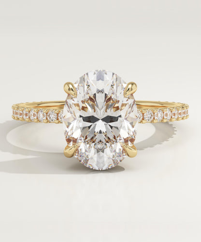 Oval Cut Pave Lab-Grown Diamond Engagement Ring