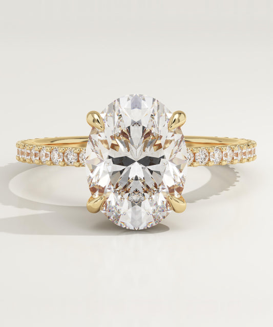 Oval Cut Pave Lab-Grown Diamond Engagement Ring