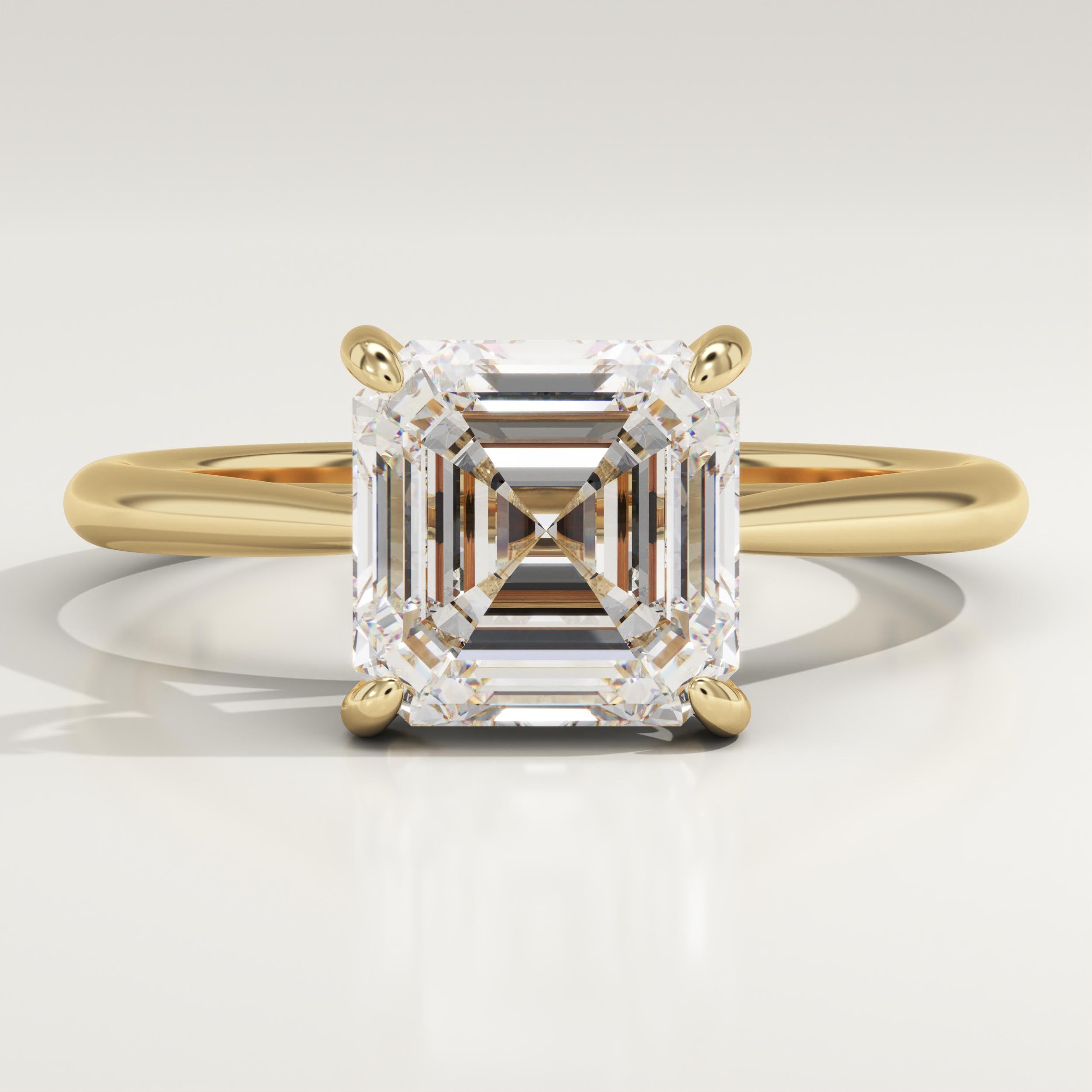 2.0 CT Asscher Cut Solitaire Lab-Grown Diamond Engagement Ring