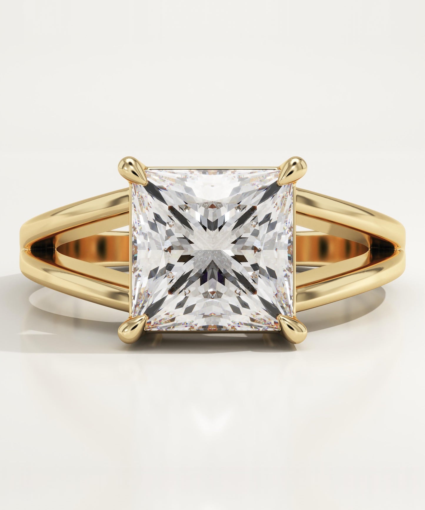 Princess Cut Solitaire Split Shank Lab-Grown Diamond Engagement Ring