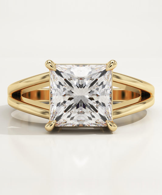 Princess Cut Solitaire Split Shank Lab-Grown Diamond Engagement Ring